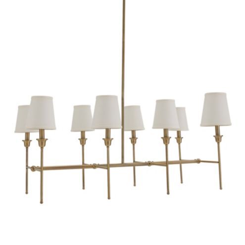 Georgia Chandelier 8 Light Antique Brass Linear Hanging Fixture with Shades | Ballard Designs, Inc.