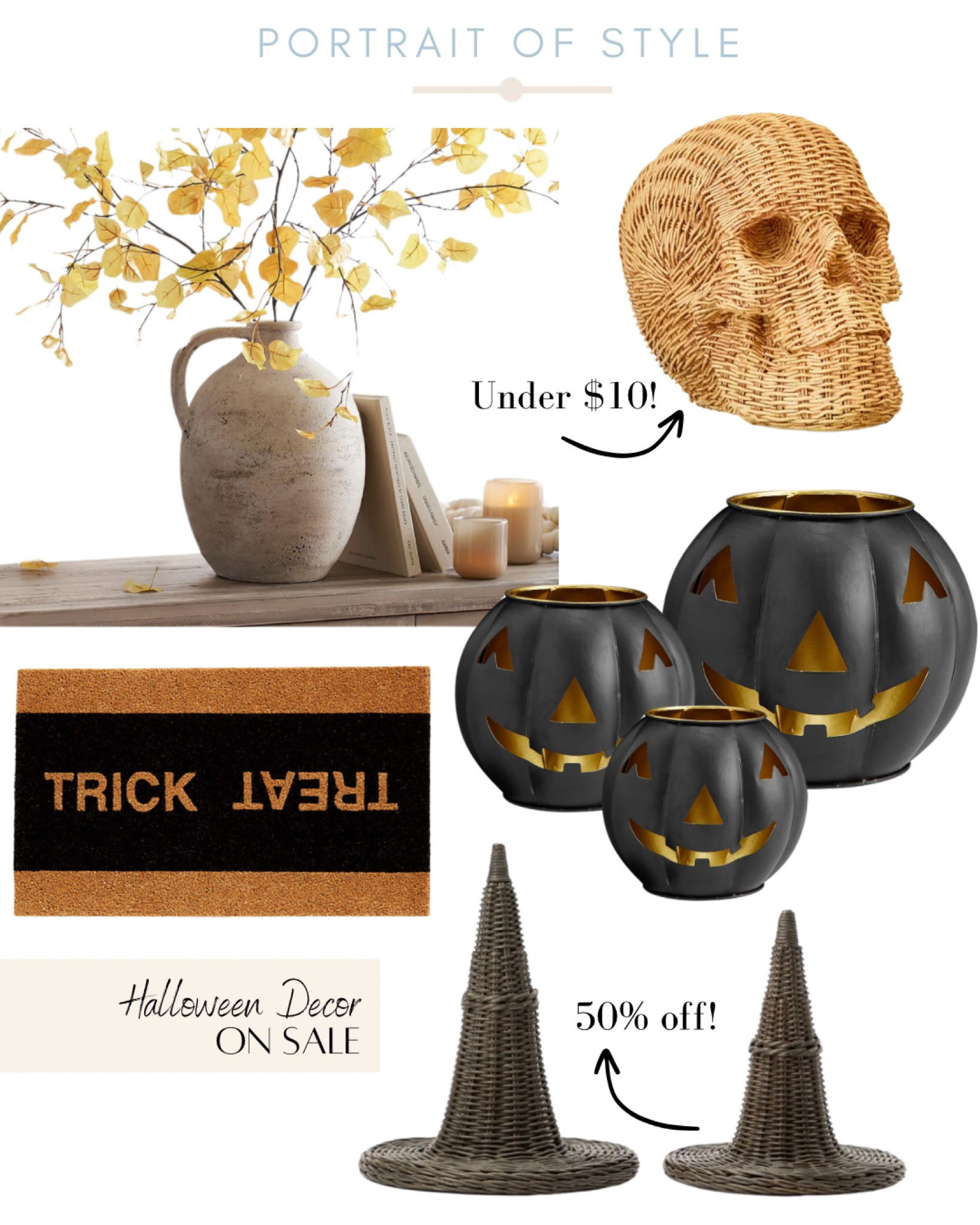 Halloween and fall decor sales! McGee and Co witches rattan hats 50% off today only!! #halloween #fall #seasonaldecor #halloweendecor #falldecor #mcgeeandco #crateandbarrel #potterybarn #walmart

#LTKSeasonal #LTKSaleAlert