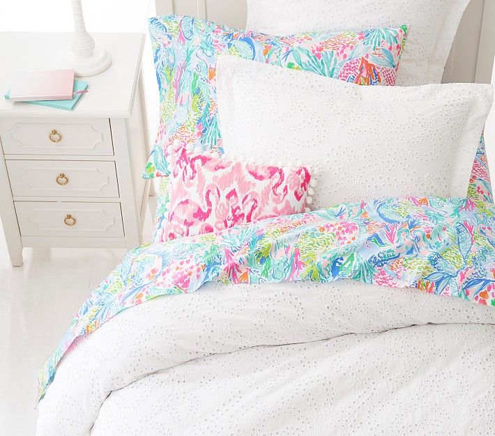 Lilly Pulitzer Mermaid Cove Organic Sheet Set & Pillowcases | Pottery Barn Kids