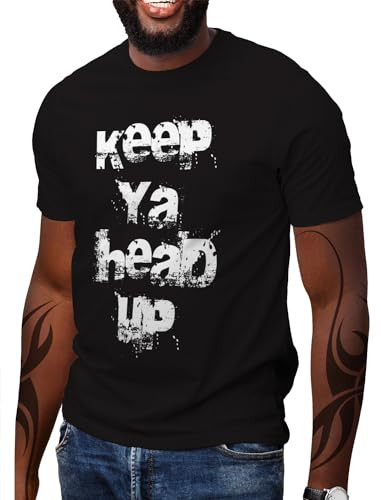 Swag Point Men’s Graphic T Shirts – 100% Cotton Casual Streetwear Hipster Hip Hop Tshirts Short Sleeve Print Tops Head UP XL | Amazon (US)