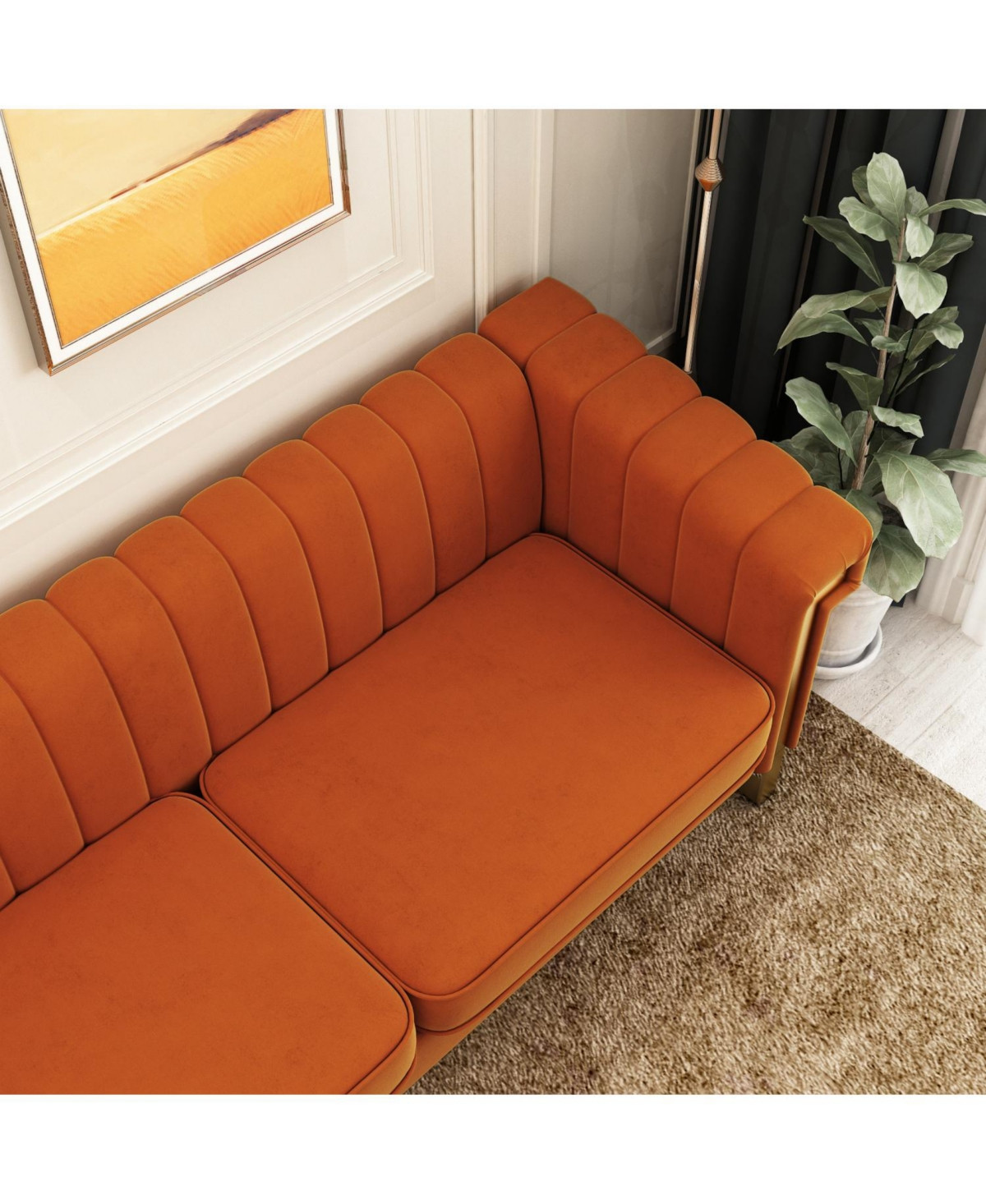 Streamdale Furniture Beautiful Linen Sofa - Orange | Macy's