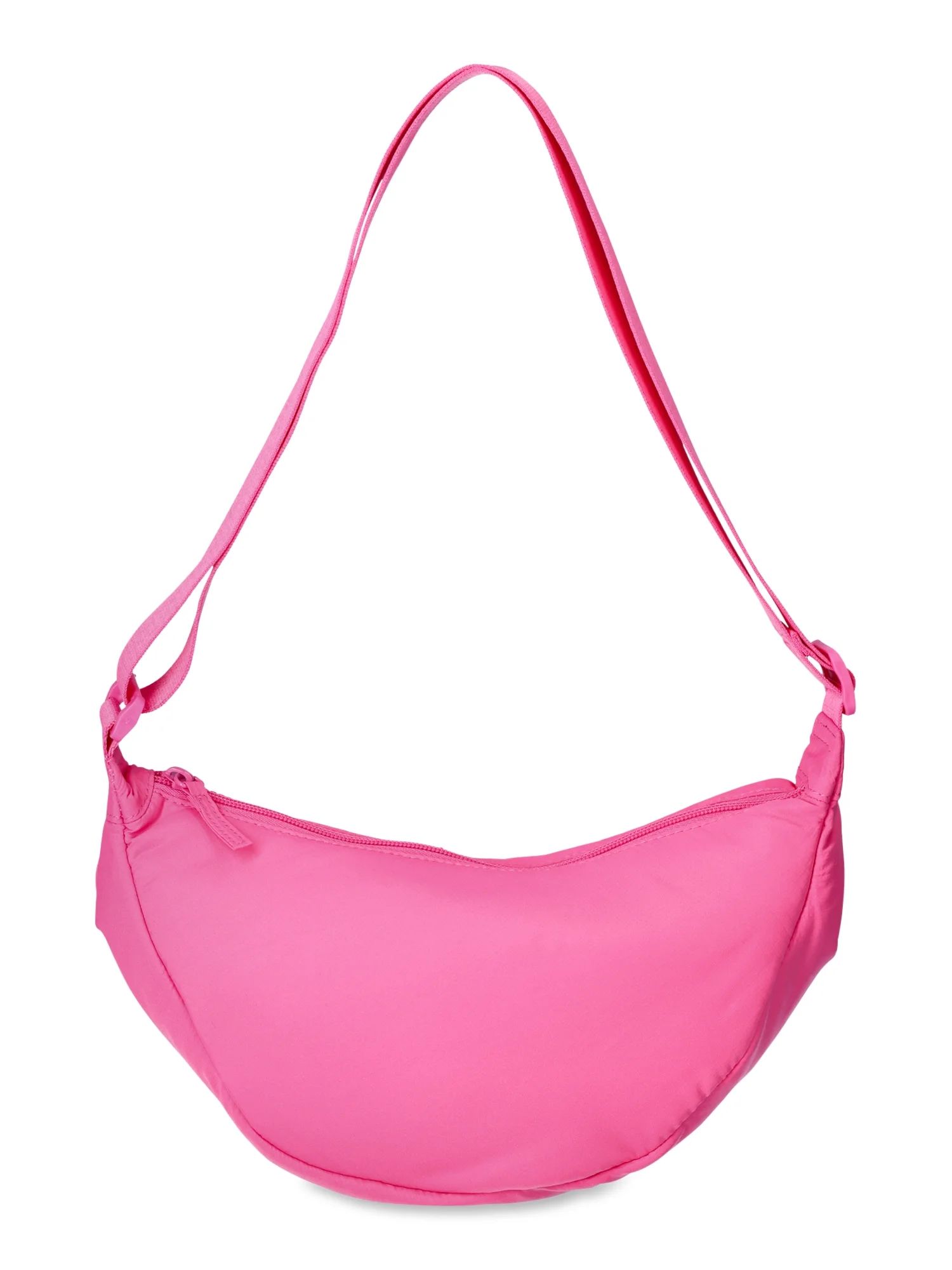 No Boundaries Women's Hands Free Hobo Bag, Bright Flamingo | Walmart (US)