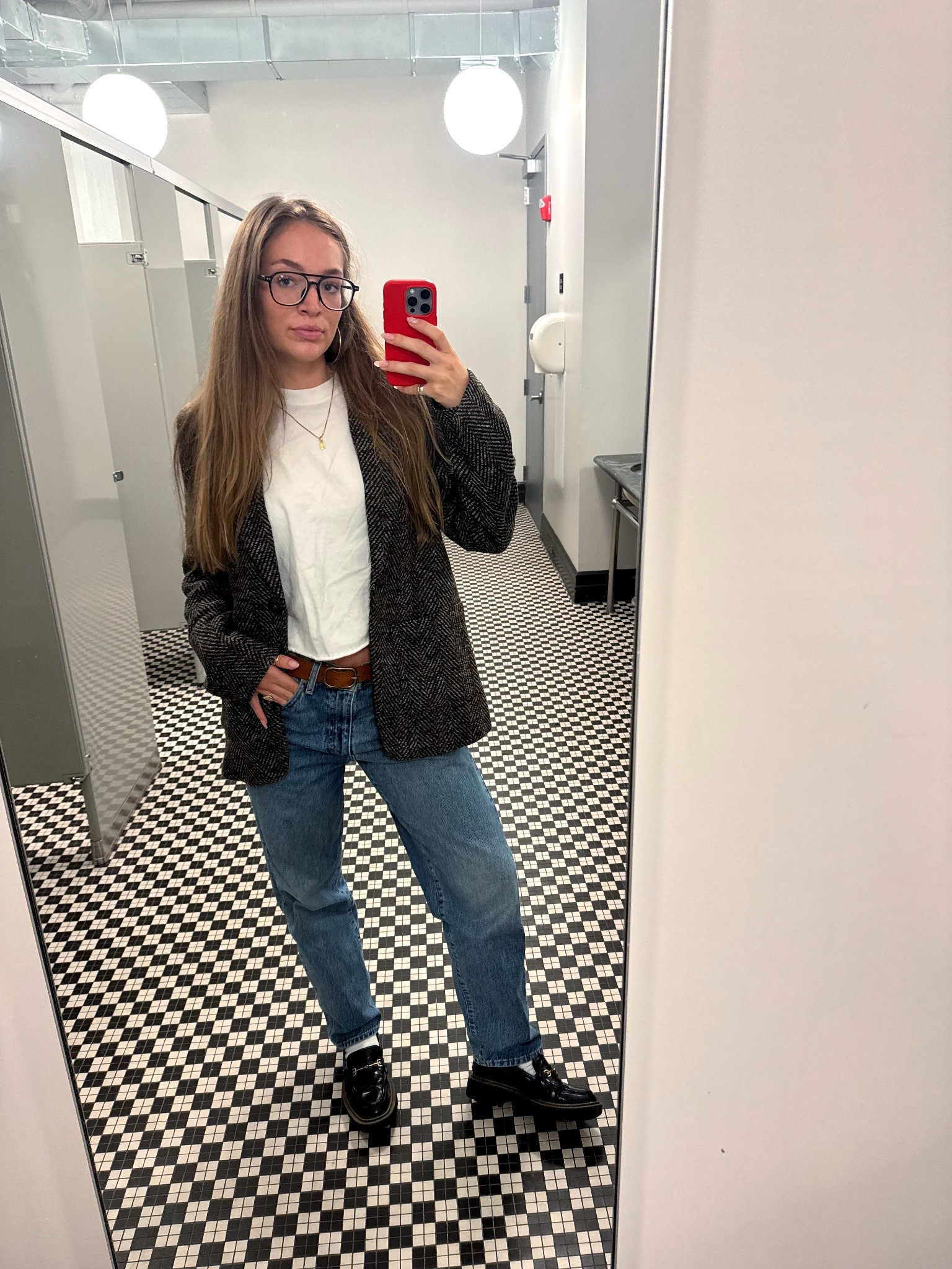 some more fall work outfit inspo for ya🧡🍂

glasses are SLLAC - can’t link but I believe the style is called Riley?

linked similar blazer options - particularly love the gap option in brown plaid! (it would only display the navy)

exact t shirt is linked - I cropped the bottom hem and the sleeves to be more of a cap sleeve shape.

#LTKSeasonal #LTKStyleTip #LTKWorkwear