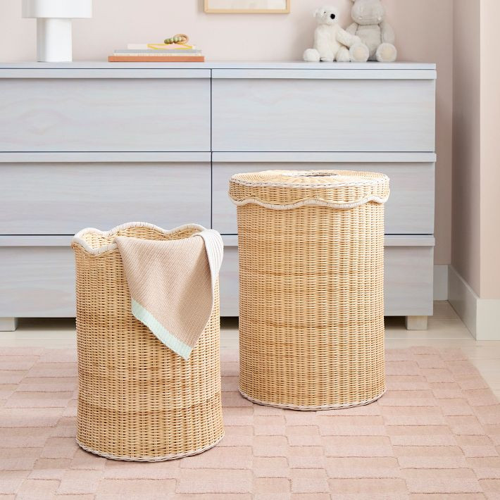 Woven Scalloped Hampers (Set of 2) | West Elm (US)