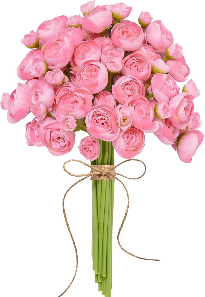 Serwalin 𝟭𝟴𝙋𝙘𝙨 Ranunculus Artificial Flowers, Faux Silk Ranunculus Bouquet for DIY... | Amazon (US)
