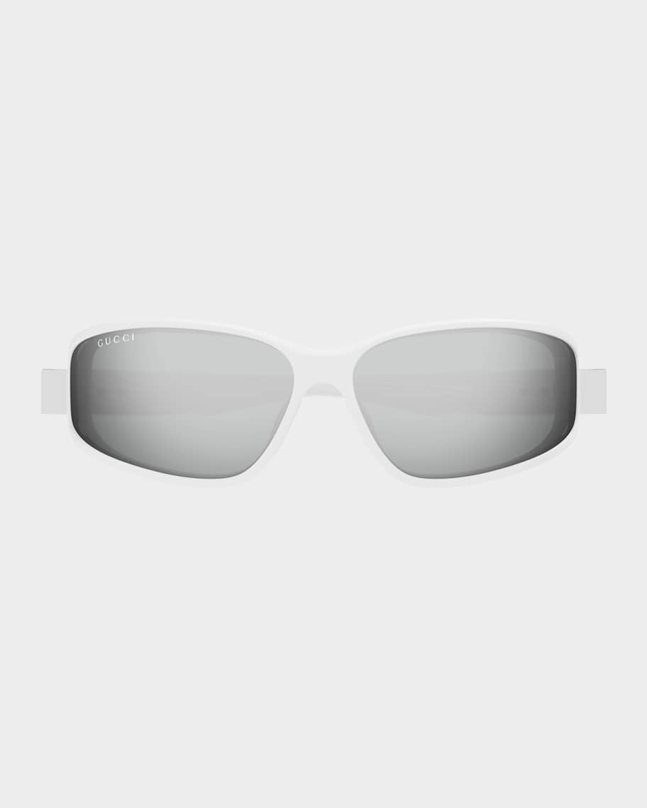 Gucci Men's Rectangular Acetate Wrap Sunglasses | Neiman Marcus