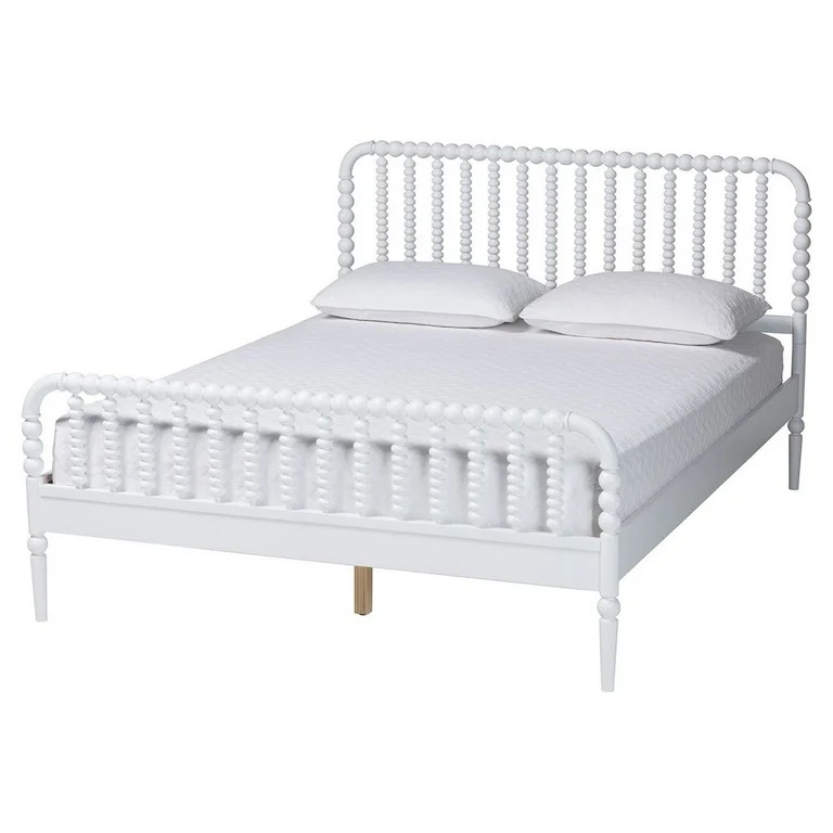 Baxton Studio Lucera Mid-Century White Full Size Bobbin Bed | Walmart (US)