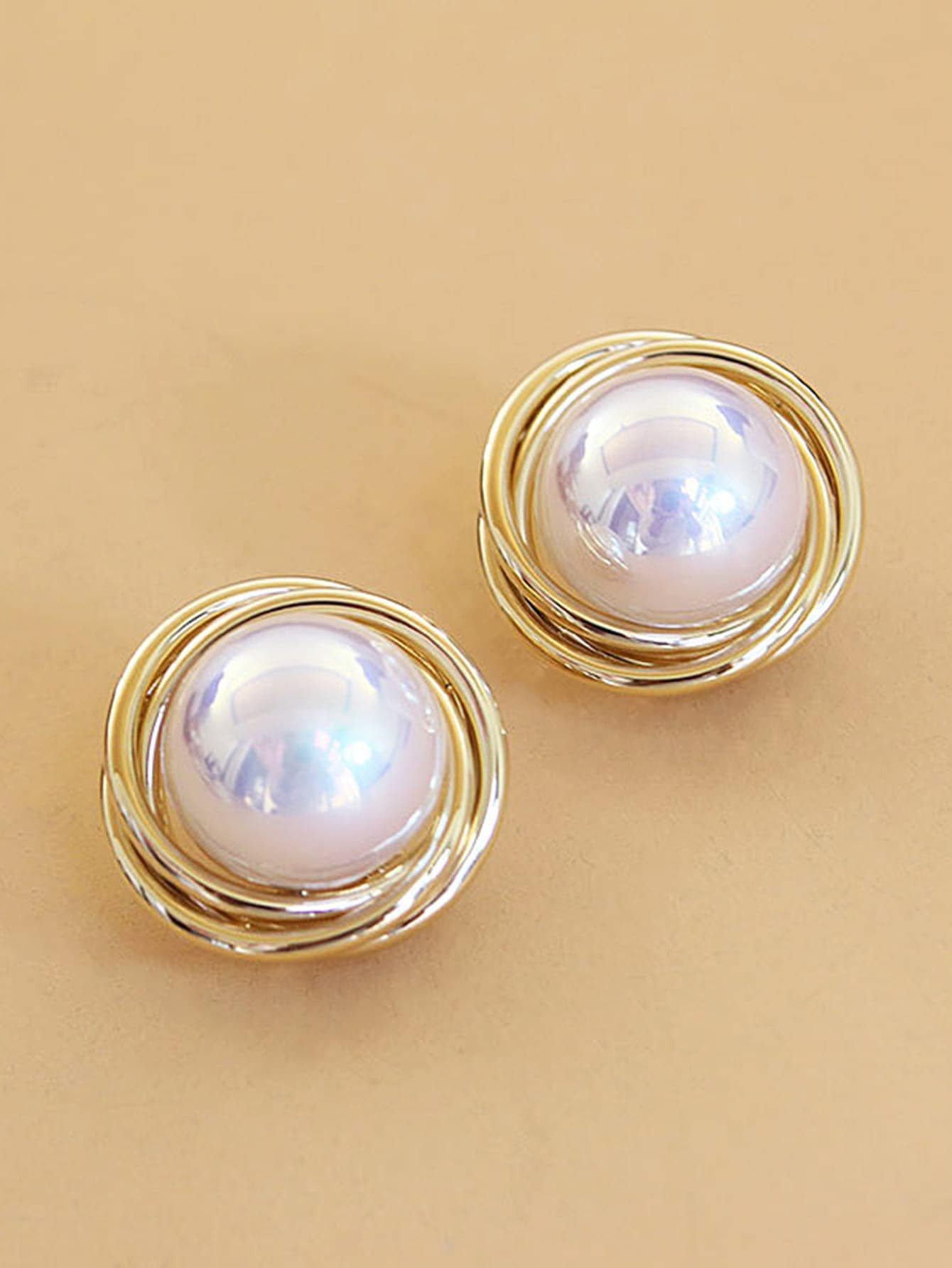 Faux Pearl Decor Stud Earrings | SHEIN