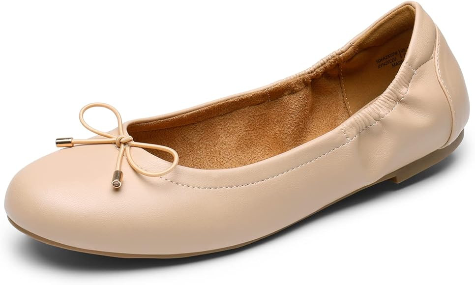 DREAM PAIRS Women's Ballet Comfortable Flats Dress Round Toe Foldable Soft Casual Slip On Work Fl... | Amazon (US)