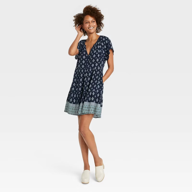 Women's Flutter Short Sleeve Tiered Dress - Knox Rose™ | Target