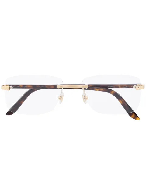 Cartier Eyewear Rimless Square Frame Glasses - Farfetch | Farfetch Global