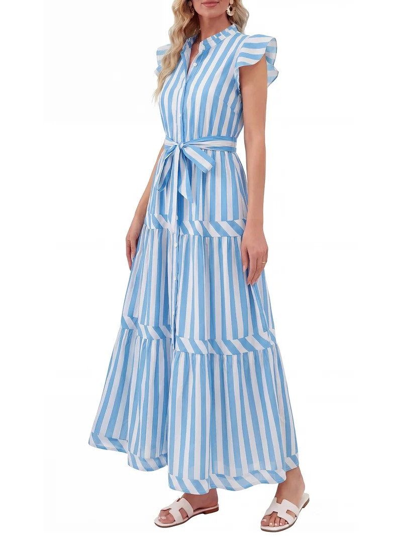 Pretty Garden Women's Belted Dress | Walmart (US)