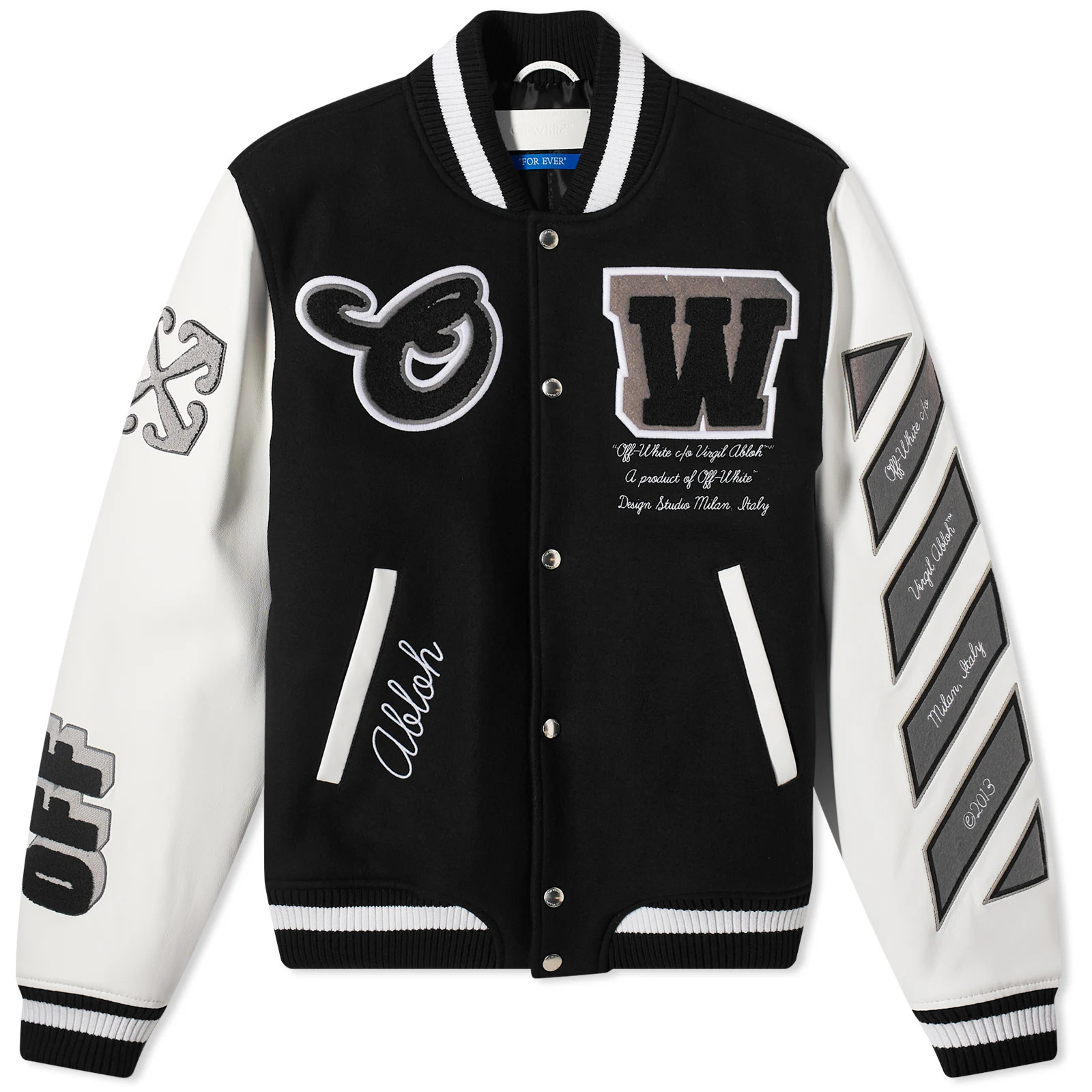 Off-White Men's Wool Varsity Jacket Black | END. Clothing