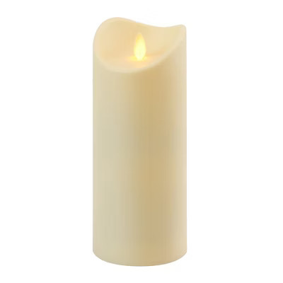 Battery-Operated Pillar Candle with Flickering Flame Cream 9" | Target