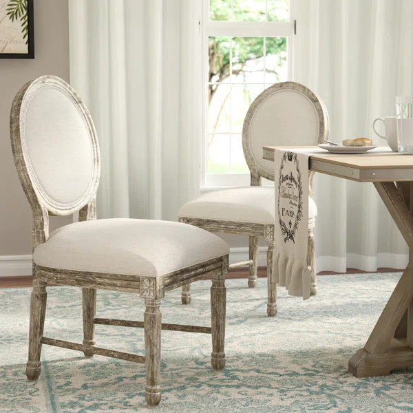 Clintwood Upholstered Side Chair in Natural Beige (Set of 2) | Wayfair North America