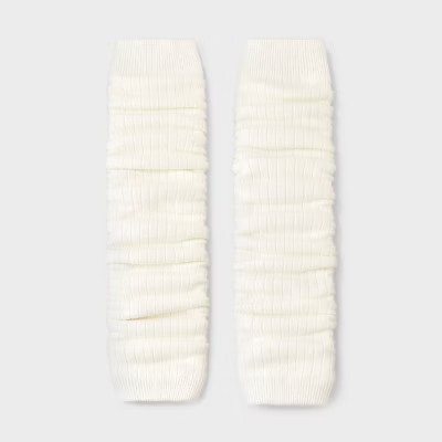 Women's Ribbed Super Soft Legwarmer Boot Socks - Auden™ Heather Ivory 4-10 | Target