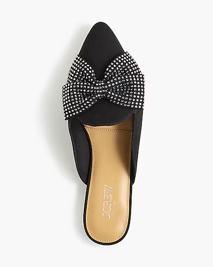 Rhinestone bow mule flats | J.Crew Factory