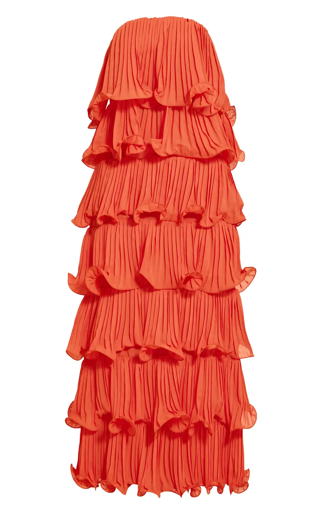 Dresses | Orange Extreme Ruffle Tiered Maxi Dress | PrettyLittleThing | PrettyLittleThing US