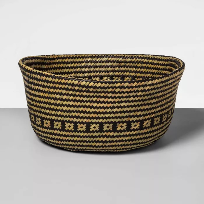 Palm Leaf Round Decorative Baskets Black - Opalhouse™ | Target