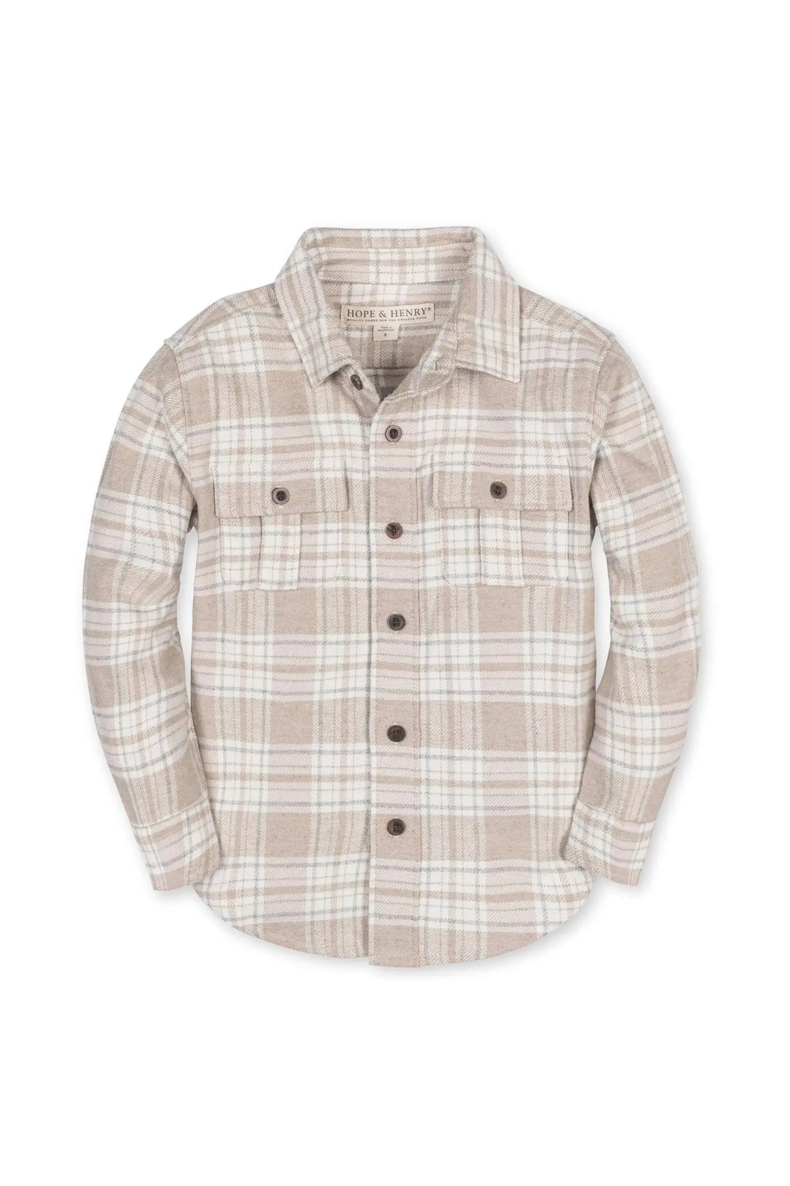 Kids' Organic Long Sleeve Flannel Shirt with Double Flap Pockets (Men) | Nordstrom | Nordstrom