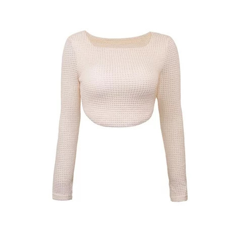 Women s Long Sleeve Boat Neck Top Casual Knit Slim Tee Shirt | Walmart (US)