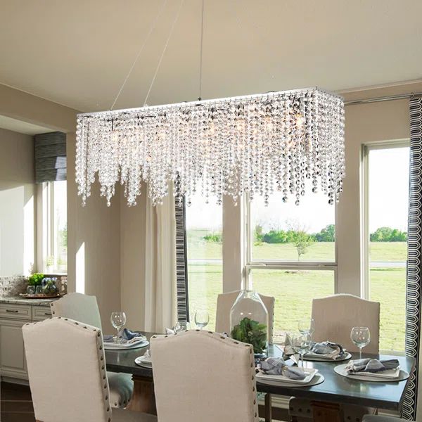 Cassie-Leigh 10 - Light Dimmable Kitchen Island Square / Rectangle Chandelier | Wayfair North America