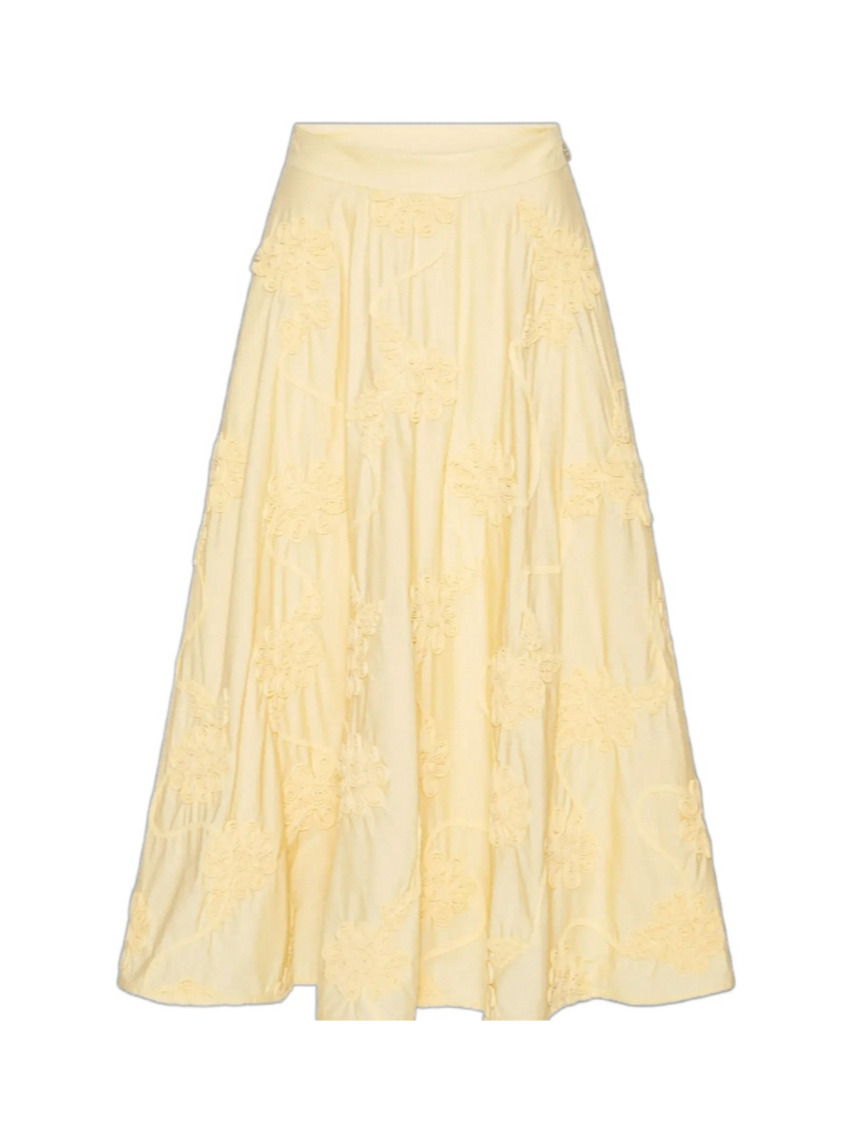 ROTATE Embroidered High-Rise Midi Skirt | Senser US