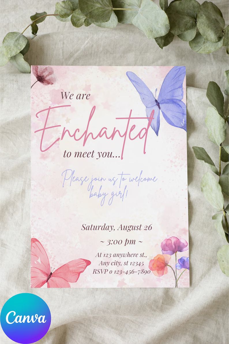 We Are Enchanted to Meet You Baby Shower Invitation - Etsy | Etsy (US)
