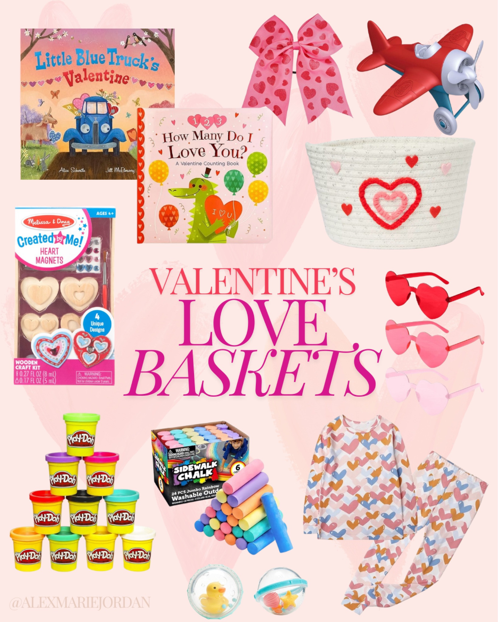 little gift ideas for a valentines love basket for your kids. pink and red valentine themed gifts for kids and babies. 

#LTKSeasonal #LTKKids #LTKParties