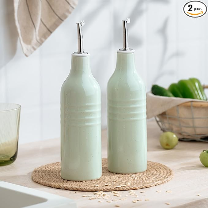famiware Jupiter 16oz Ceramic Olive Oil Dispenser Bottle, Olive Oil and Vinegar Dispenser Bottle ... | Amazon (US)
