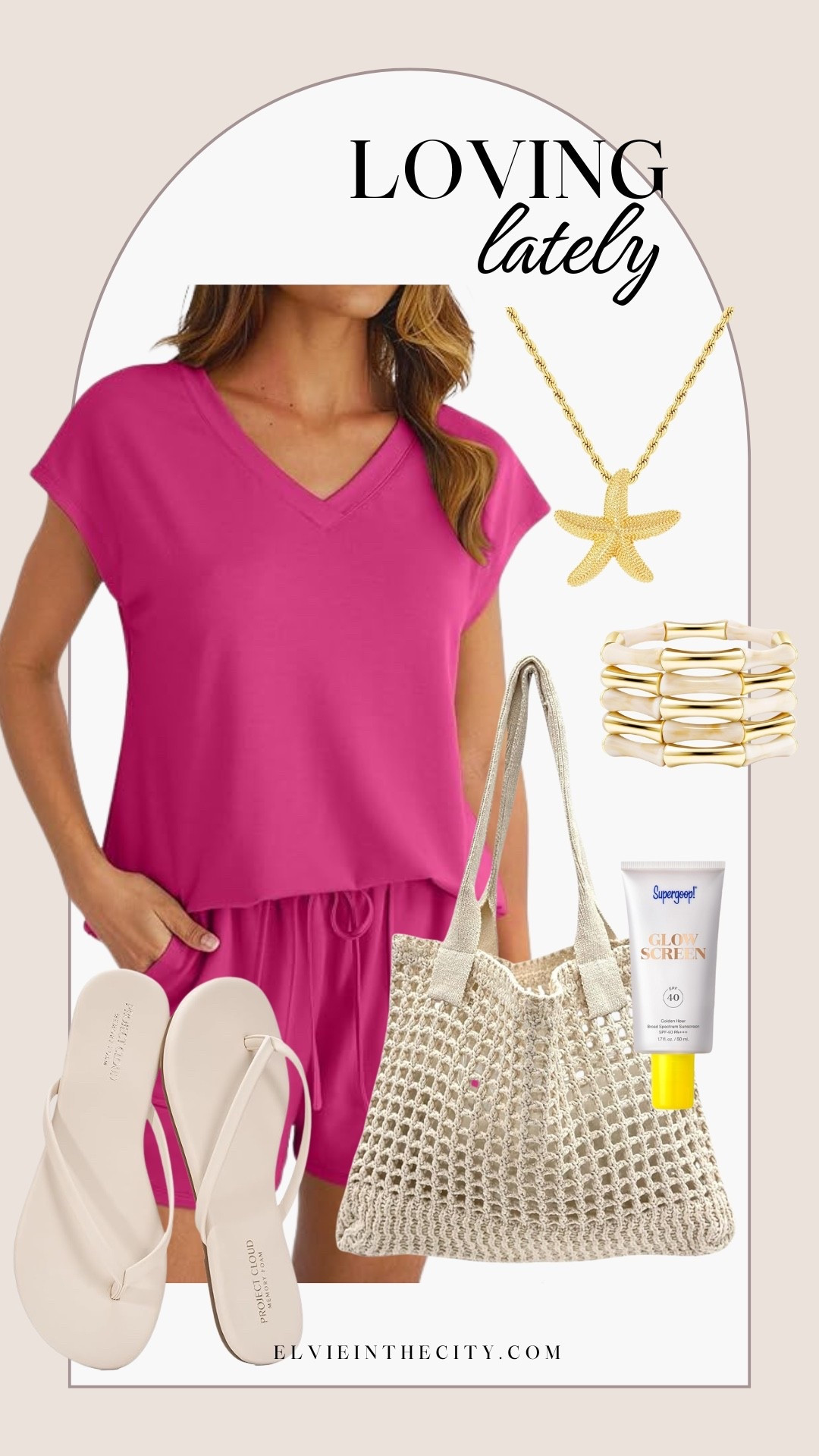 I’m loving this two-piece shorts and short-sleeve top set. It comes in a bunch of colors and is perfect for your next beach vacation. I’ve paired it with a starfish necklace, a bracelet stack, white sandals, a beach bag, and SuperGoop Glowscreen.

Ootd, vacation outfit, summer outfit, fashion over 40, over 50 style

#LTKOver40 #LTKFindsUnder50 #LTKootd
