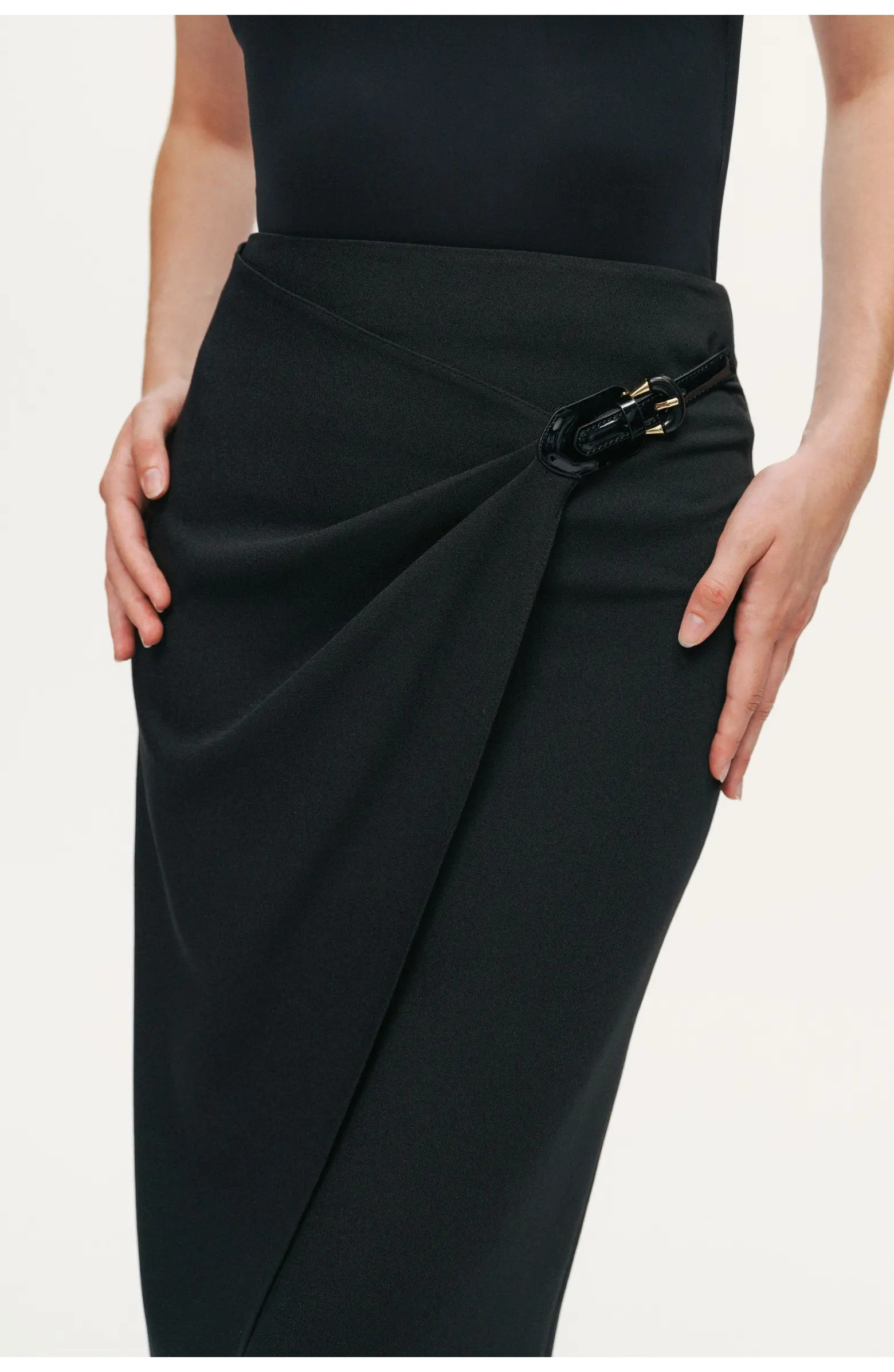 Nocturne Ring-Buckle Asymmetric Wrap Maxi Skirt | Nordstrom | Nordstrom