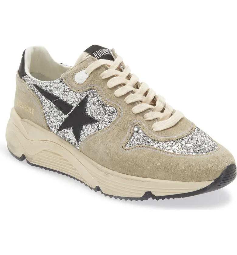 Golden Goose Running Sole Suede & Glitter Sneaker | Nordstrom | Nordstrom