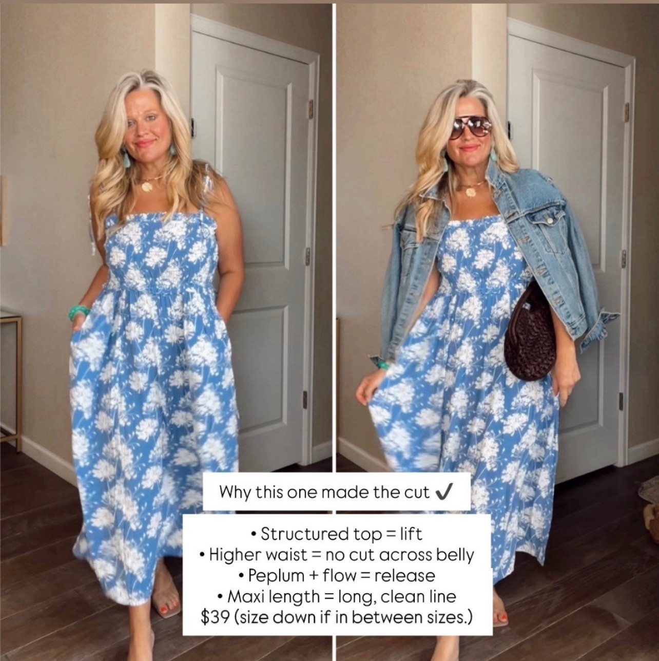  ✨Tap the bell, save and ❤️ for over 40 fashion, midlife style, midsize fashion and luxury looks for less. 


⬇️Sizing information:
Dress (m) (size down if in between sizes.)
Lip color get the hint
Lip liner edge to edge 

Have you ever almost canceled date night…
because nothing was working on your body anymore?

We’ve all stood there… trying on outfit after outfit,
feeling like nothing fits the way it used to.

Not because our bodies are wrong..
but because what used to work… doesn’t anymore.

And no one really tells us what to do next.

That’s why this $39 dress matters.

✔️ The smocked top holds us in without squeezing
✔️ The peplum detail skims over the midsection
✔️ The flowy shape moves with us—not against us

This is what “belly-friendly” actually looks like.

We don’t need to hide.
We don’t need to size up.
We just need pieces that work with our body now 🤍

Helping you look good, feel good 🤍
Lindsey


Follow my LTK @Over40andmidlife on the @shop.LTK app to view this post and get my exclusive app-only content!

#liketkit 
@shop.ltk
https://liketk.it/64rQD

Follow my LTK @Over40andmidlife on the @shop.LTK app to view this post and get my exclusive app-only content!

#liketkit 
@shop.ltk
https://liketk.it/64t3B

Follow my LTK @Over40andmidlife on the @shop.LTK app to view this post and get my exclusive app-only content!

#liketkit 
@shop.ltk
https://liketk.it/64TtM

Follow my LTK @Over40andmidlife on the @shop.LTK app to view this post and get my exclusive app-only content!

#liketkit 
@shop.ltk
https://liketk.it/65x2Y

Follow my LTK @Over40andmidlife on the @shop.LTK app to view this post and get my exclusive app-only content!

#liketkit #LTKMidsize #LTKOver40 #LTKPlusSize
@shop.ltk
https://liketk.it/682Sg