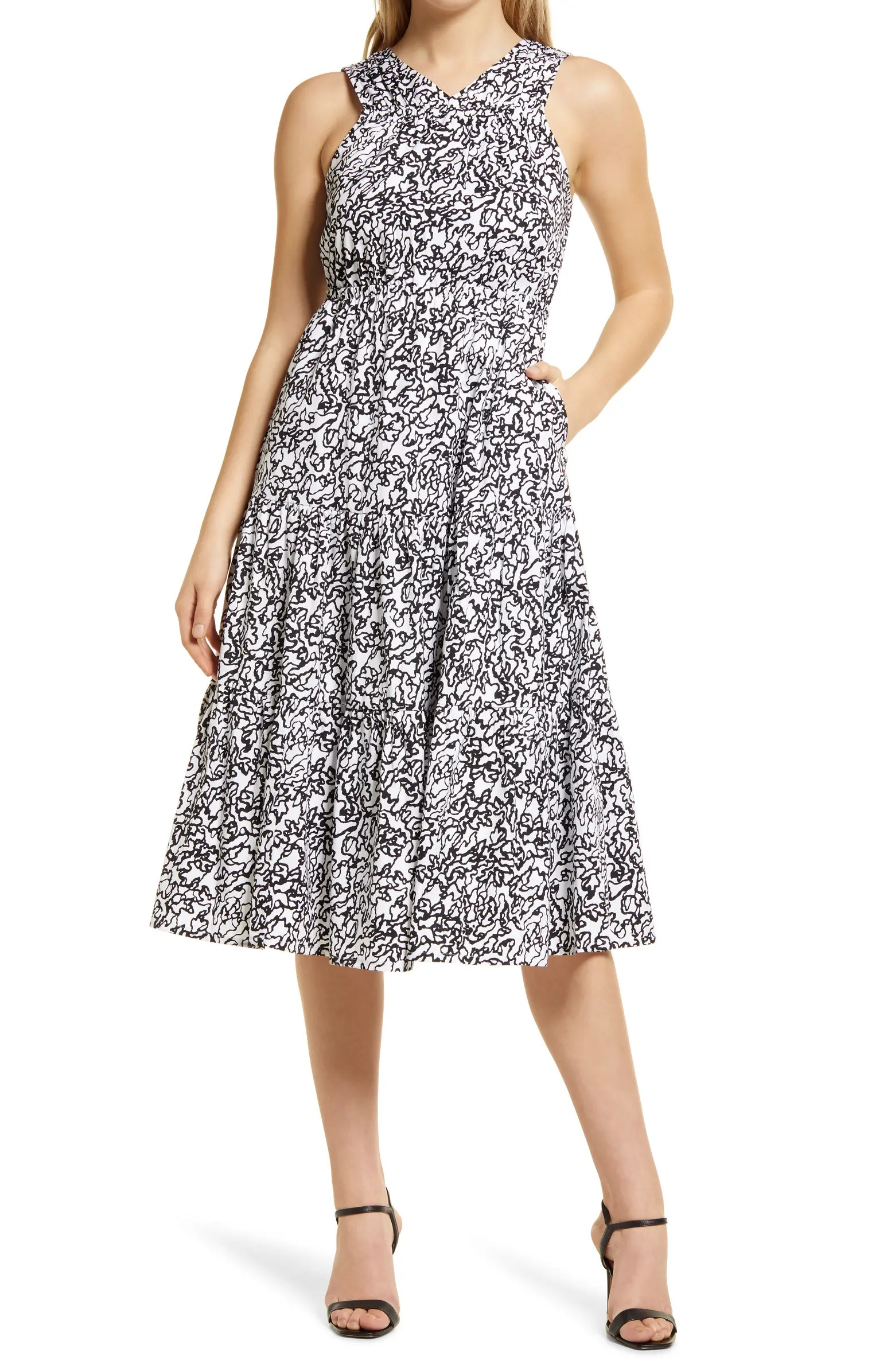 Halogen® Sleeveless Tiered Poplin Dress | Nordstrom | Nordstrom