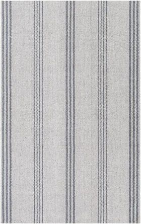 Birch Lane™ Akridge Striped Hand-Woven Flatweave Ivory/Light Gray Area Rug | Wayfair North America