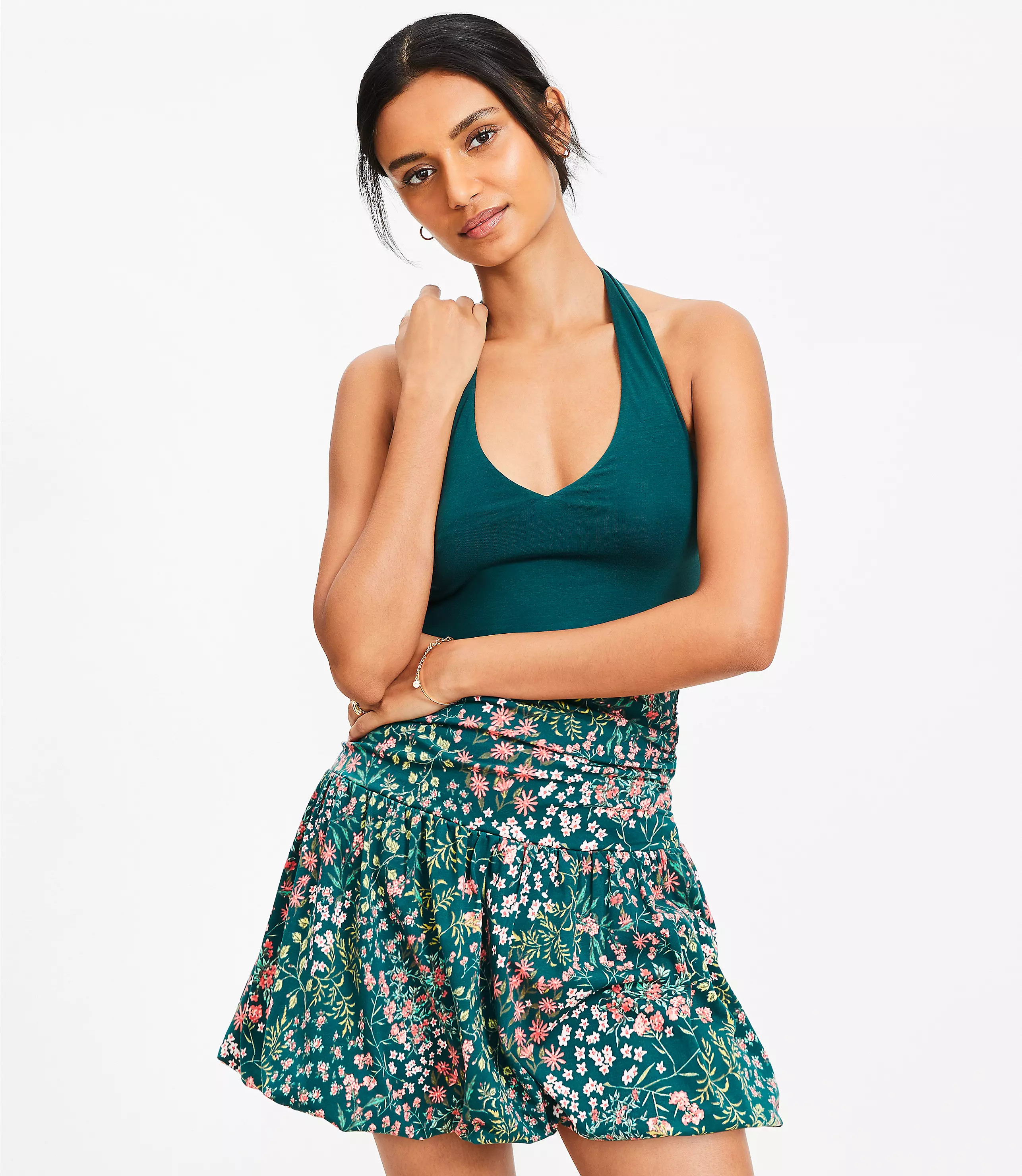 Garden Bubble Hem Mini Skirt | LOFT