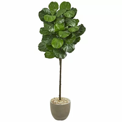 Artificial Fiddle Leaf Fig Tree in Planter | Wayfair North America