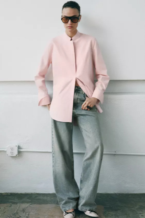 ASYMMETRIC POPLIN SHIRT ZW COLLECTION | Zara UK