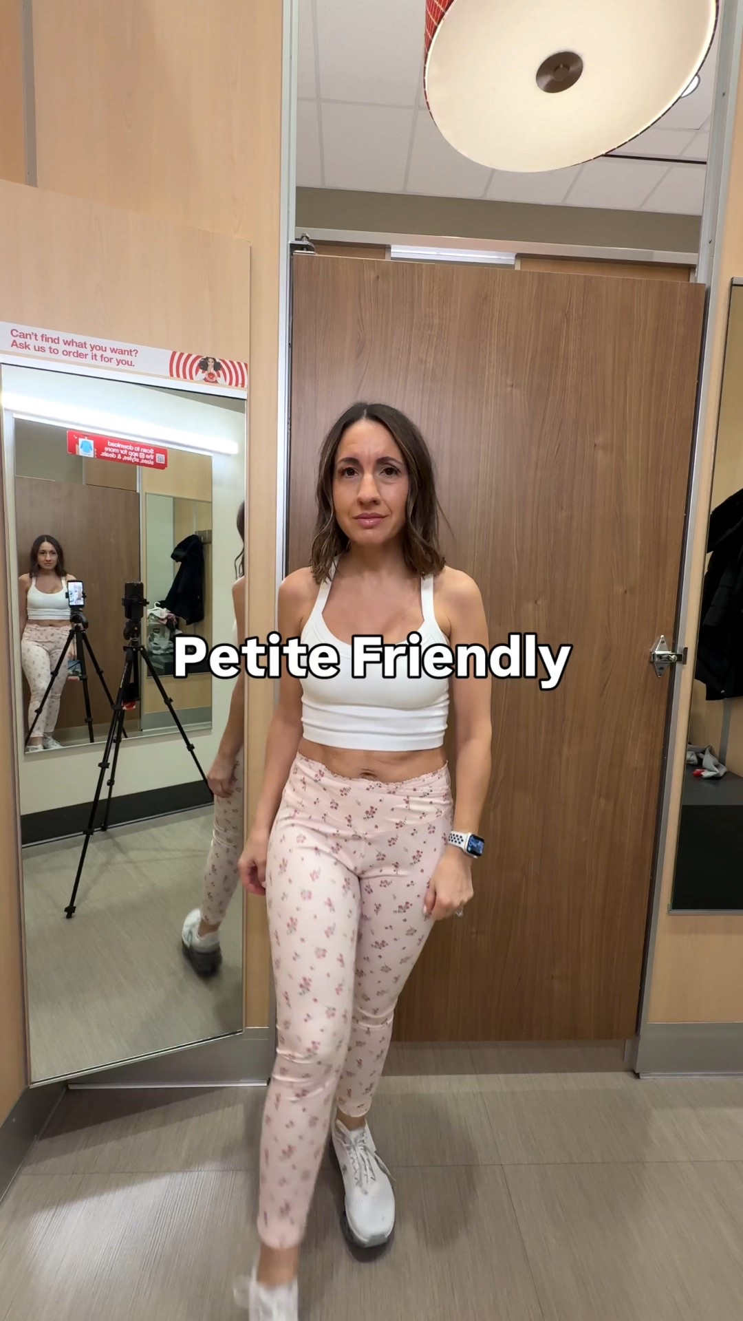 Cute workout clothes. 
Floral workout leggings 
White cropped workout top with a built in bra. Both run tts. 
Target style 

#LTKPetite #LTKOver40 #LTKActive