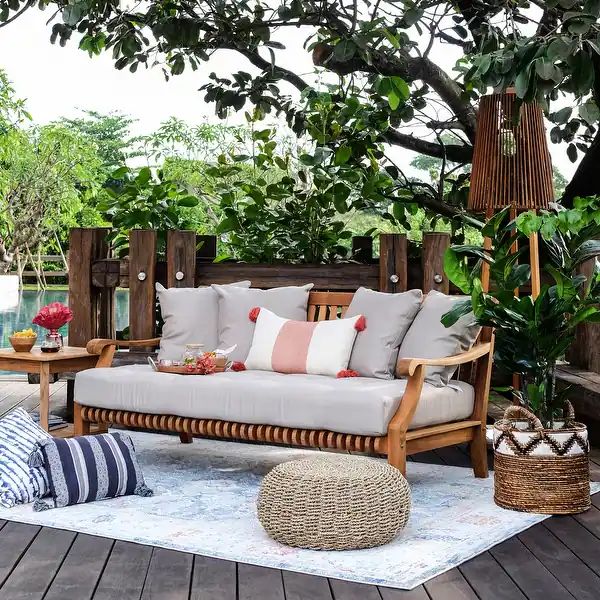 Cambridge Casual Chara Teak Outdoor Daybed with Cushion | Overstock