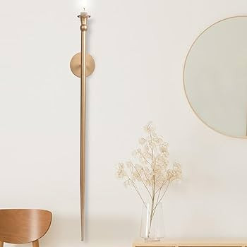 Candle Sconces Long Wall Candle Holder - Set of 2 Gold Long Wall Candle Sconce Retro Chic Wall Sc... | Amazon (US)
