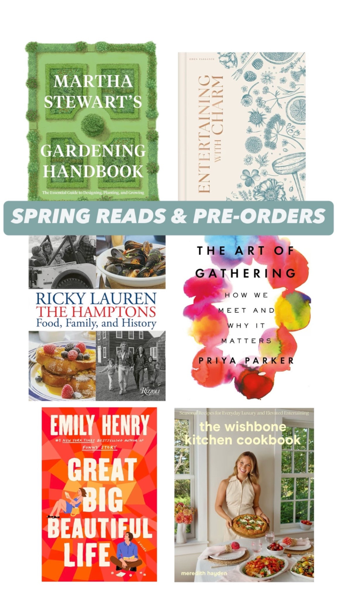Spring reading & pre-orders | Martha Stewart, Wishbone Kitchen, Ricky Lauren, & the new Emily Henry

#LTKGiftGuide #LTKHome #LTKSeasonal