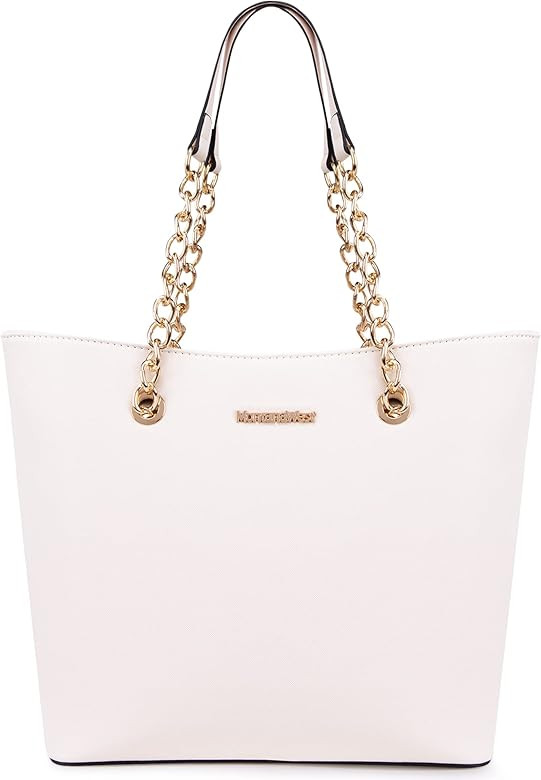 Montana West Handbags for Women Chain Shoulder Vegan Leather Tote Bag Top Handle Handbag | Amazon (US)