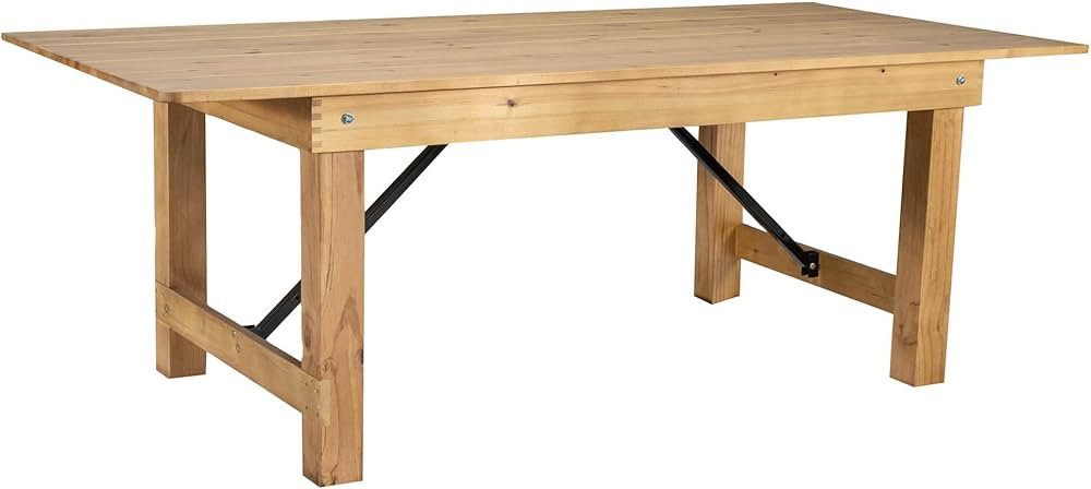 Flash Furniture HERCULES 7' x 40" Rectangular Antique Rustic Solid Pine Folding Farm Table, Light... | Amazon (US)