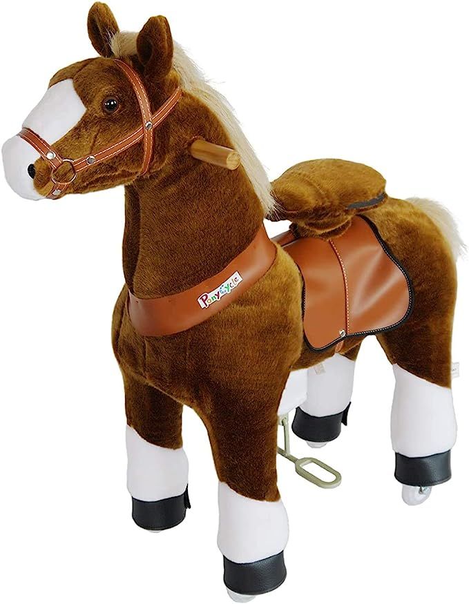 PonyCycle Official Ride-On Horse No Battery No Electricity Mechanical Pony Brown with White Hoof ... | Amazon (US)