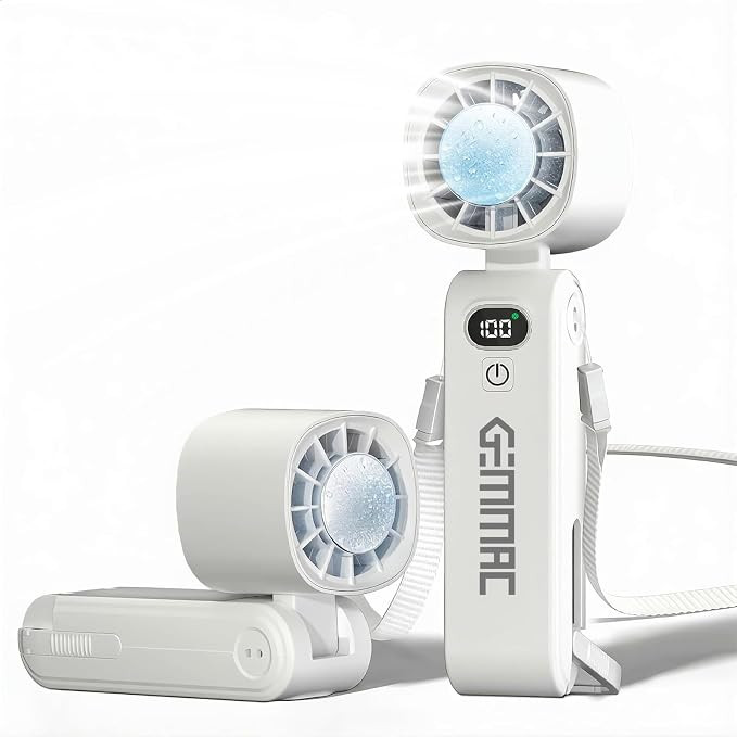 Portable Handheld Turbo Fan with Ice Cooling, 5-in-1 Mini Desk Fan 5 Speeds 13000RPM High Speed 5... | Amazon (US)