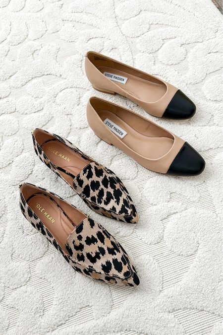 NSALE flats 
These both have a very low heel on them!
My feet are on the narrow side so I went with a size 5 (so my heel doesn’t slip out) in the leopard print and size 5.5 (these run a little small) in the tan and black pair. 

#LTKxNSale #LTKstyletip #LTKshoecrush