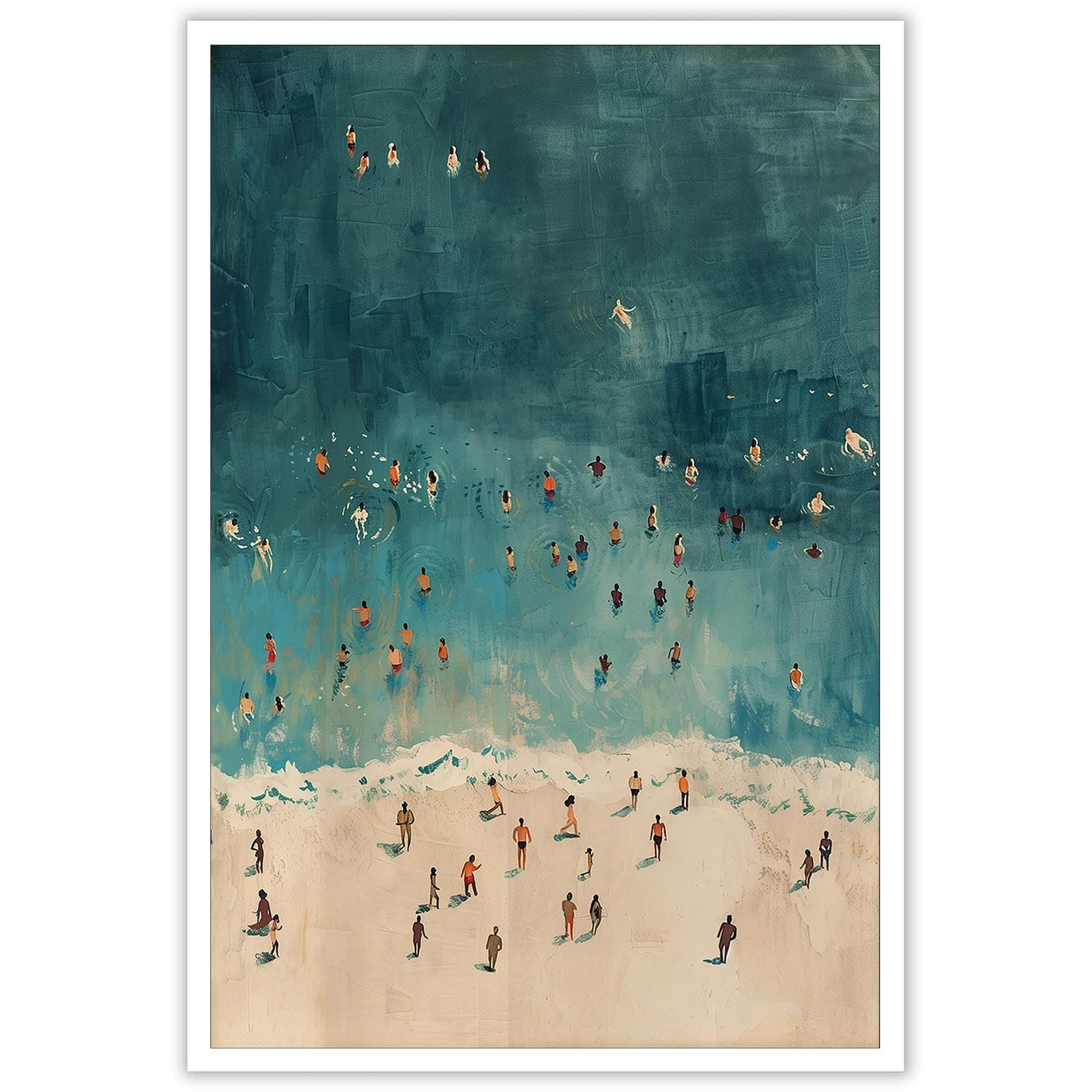 Vintage Coastal Surfing Swimming Wall Art Summer Ocean Beach Canvas Posters Funky Beach Travel Vacation Prints Painting For Living Room Bedroom Wall Decor 12x16in Unframed | Amazon (US)