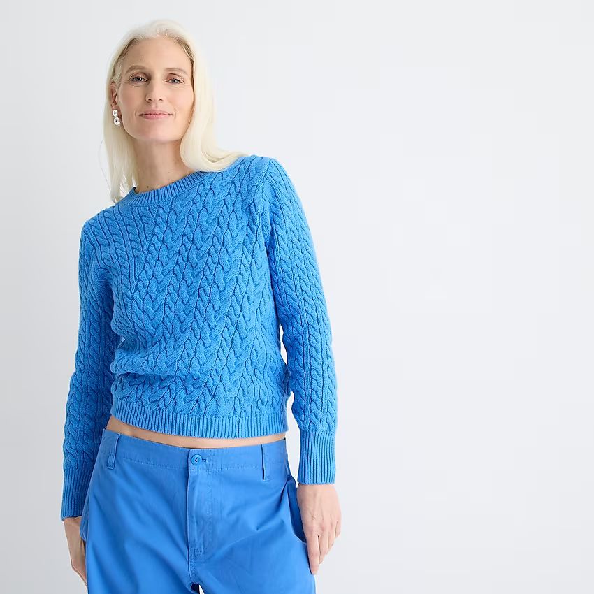 Diagonal cable-knit sweater | J.Crew US